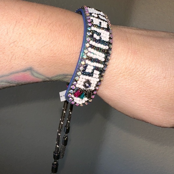 Super women Rebecca Minkoff beaded leather bolo bracelet - Picture 5 of 7
